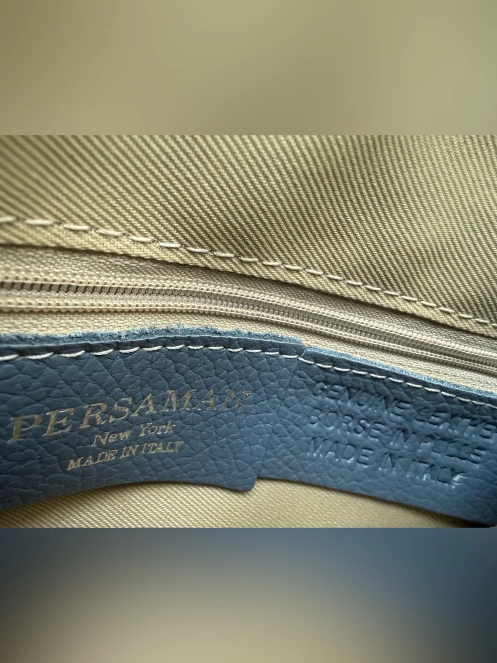 Persaman New York Lucy16 Small Leather Shoulder Tote, Blue - Picture 4 of 5